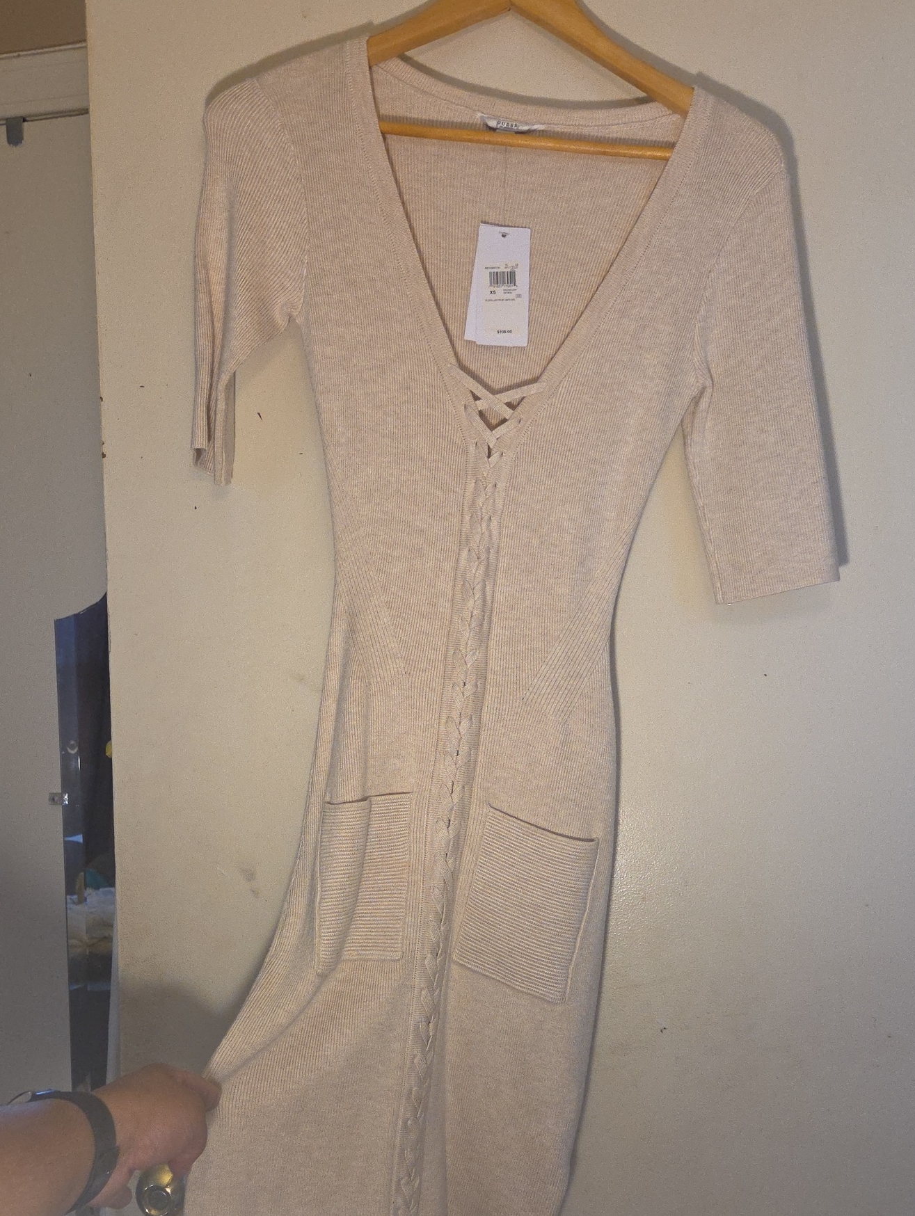 Guess Women's Erin Lace-Up Sweater Dress - Size Xsmall